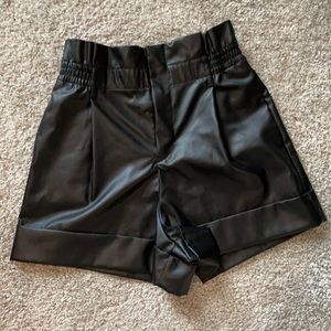 Zara leather shorts